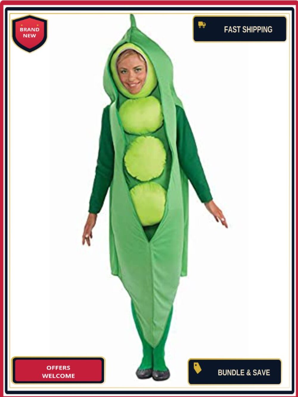 Forum Pea Pod Costume Foam Tunic Adult Standard Halloween